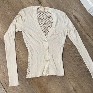 Valentino Women's Cream Button Down Cardigan Sweater XS